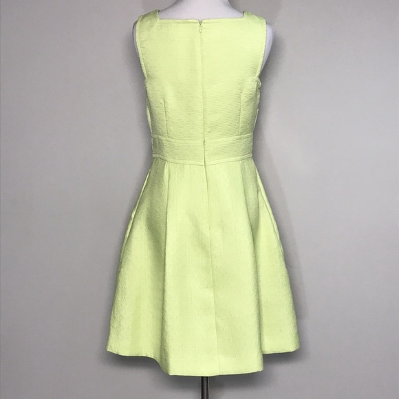 Mixt by Heidi Weisel Women’s Yellow Green Textured Fit & Flare Midi Dress Size 4 - Picture 8 of 9